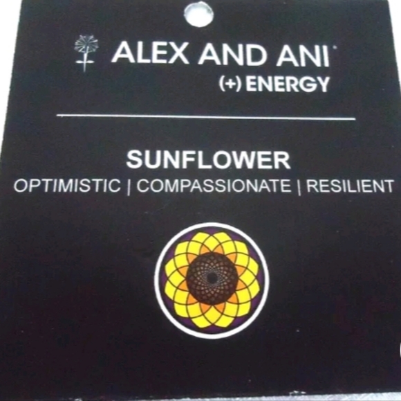 Alex & Ani (+)Energy Sunflower Charm Expandable Bangle Bracelet GUC - Picture 5 of 8